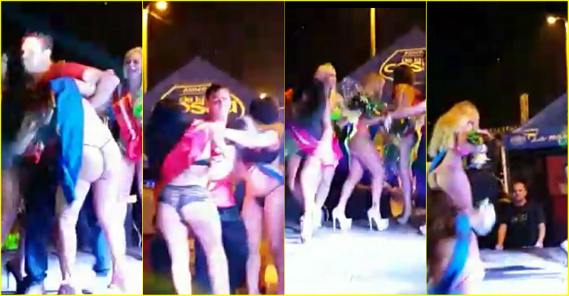 Tilingas se agarraron de los pelos en “Miss Tunning Sudamericana 2016” en Caacupé.